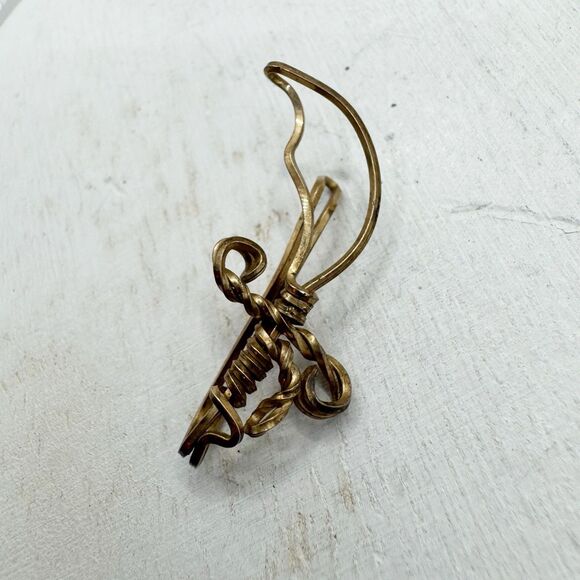 Vintage Wire Scimitar Sword Tie Clip - Picture 7 of 7